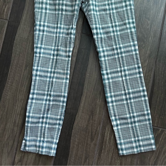 Veronica Beard Honolulu Plaid High Waisted Ankle Cropped Pants Green White Sz 2 - Picture 2 of 8
